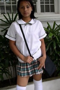 korean damsel playing her sausage with a hefty pounding plaything